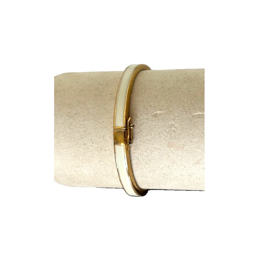 Kate Spade New York Spot Spade Enamel Hinge Bangle Bracelet Minimalist White Gld - Picture 16 of 16